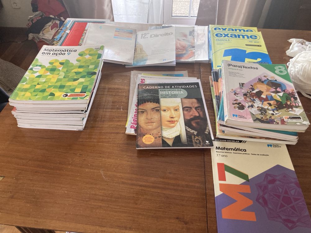 Cadernos e manuais escolares do 7 ano ao 12 ano