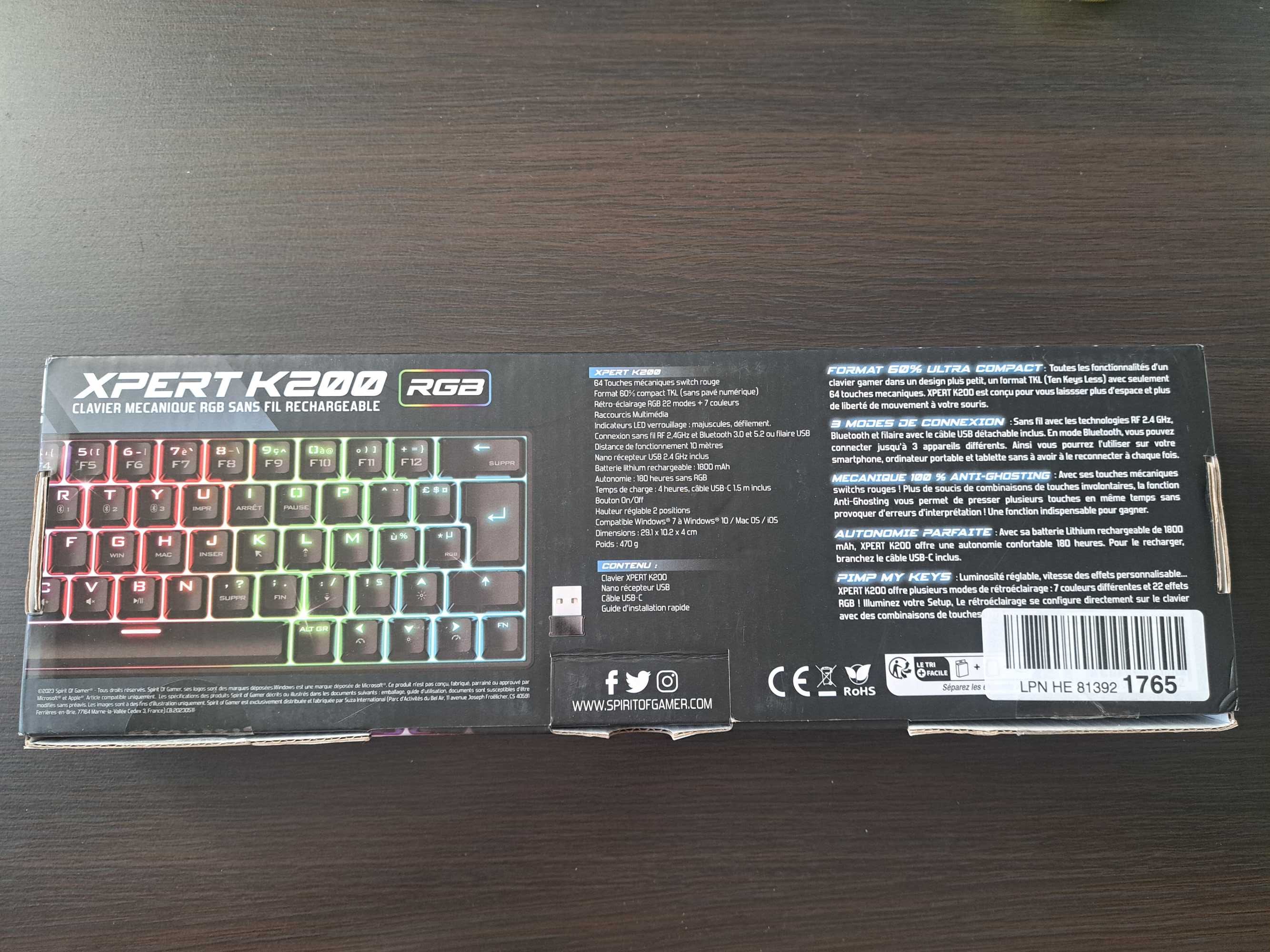 Bezprzewodowa klawiatura mechaniczna RGB z akumulatorem XPERT K200