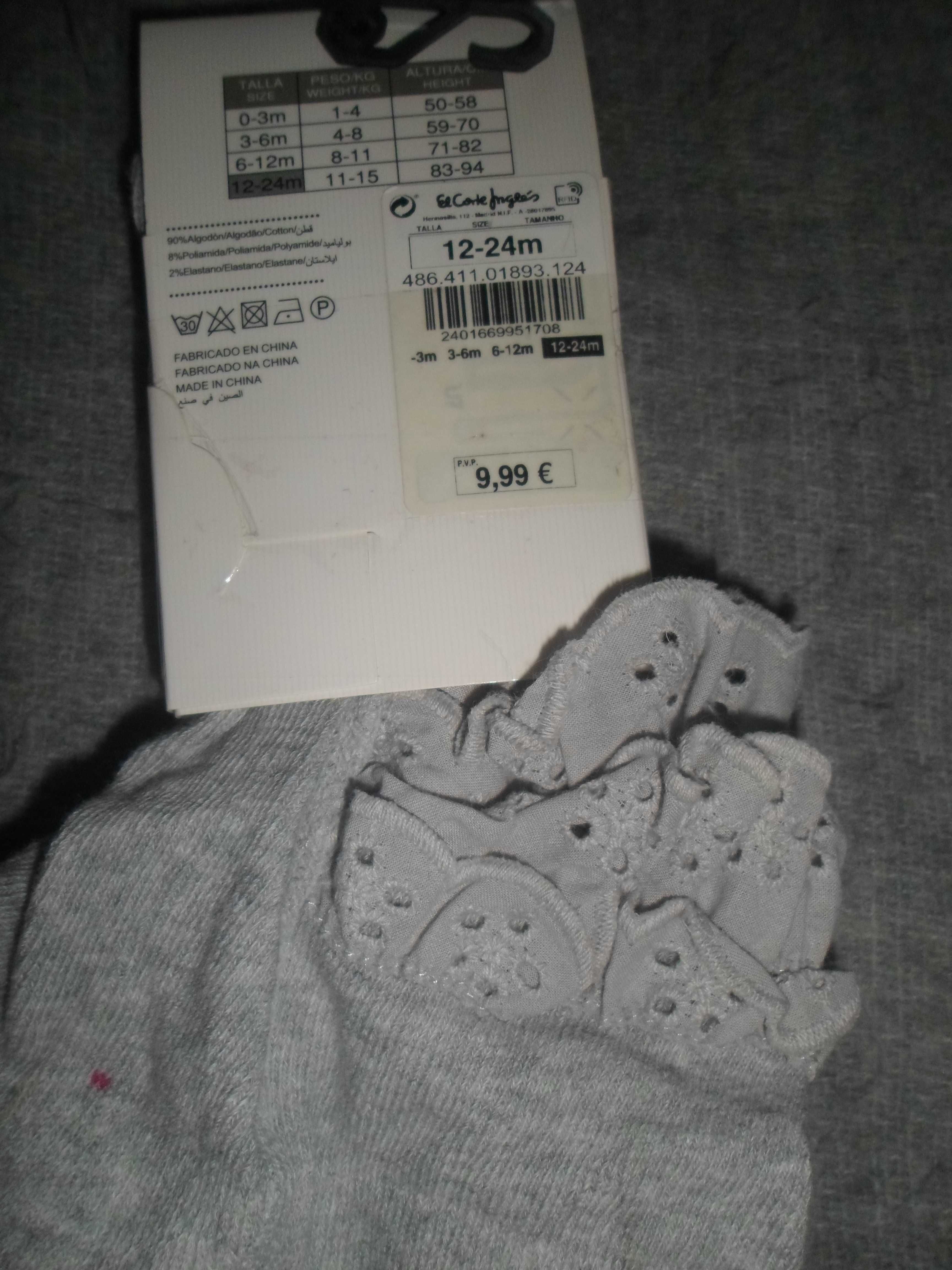 2 pares de meias calças novas com etiqueta para bebe