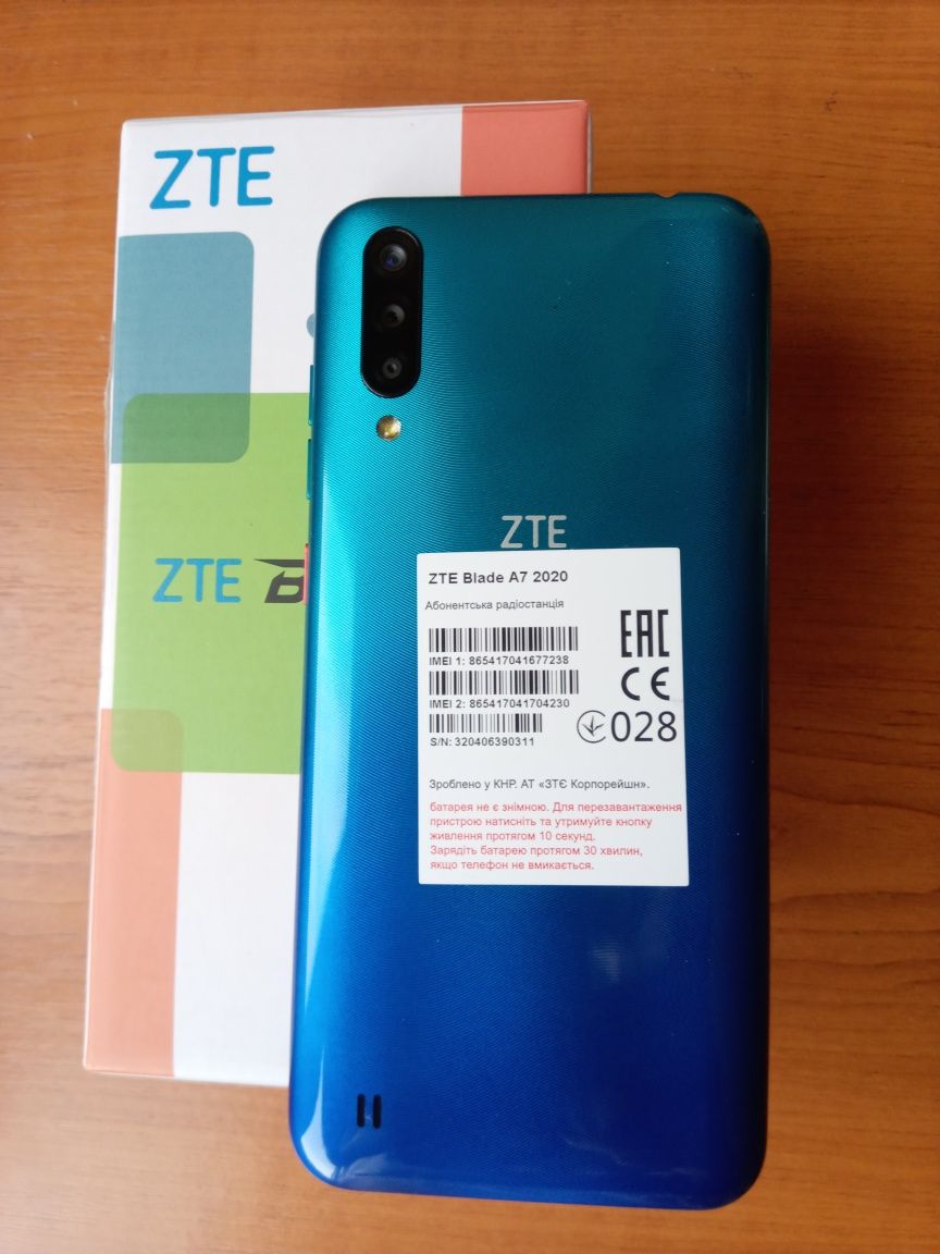 ZTE BLADE A7 2020 2/32GB Blue. Новый.