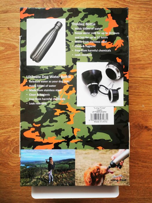 Butelka na wodę dla psa i właściciela