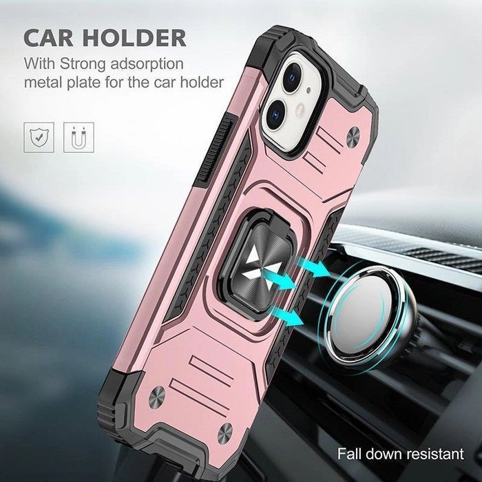 Wozinsky Ring Armor etui iPhone 14 uchwyt magnetyczny ring złote
