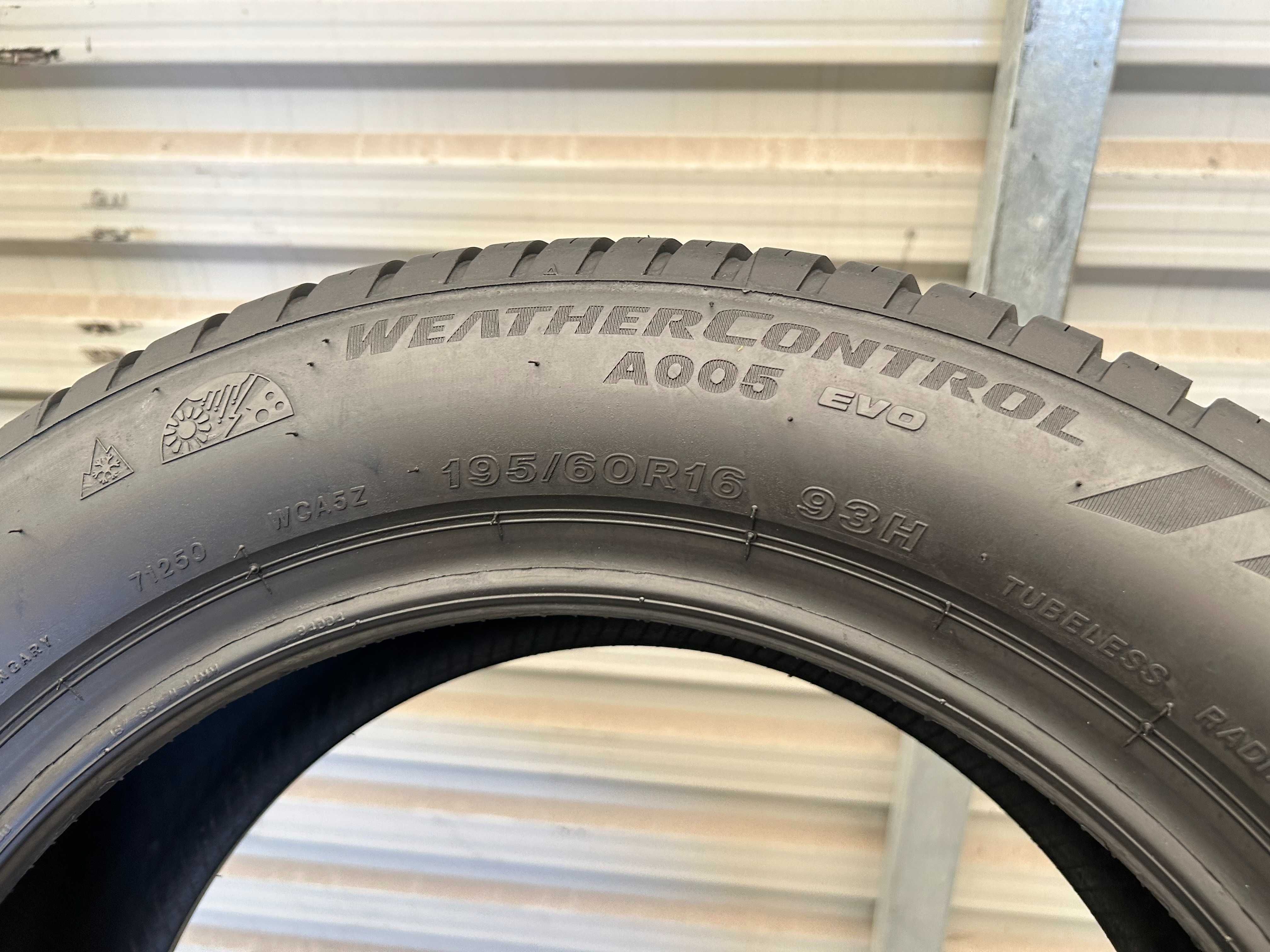 2szt całoroczne 195/60R16 Bridgestone 6,9mm 100% bieżnika 2022r 4S989