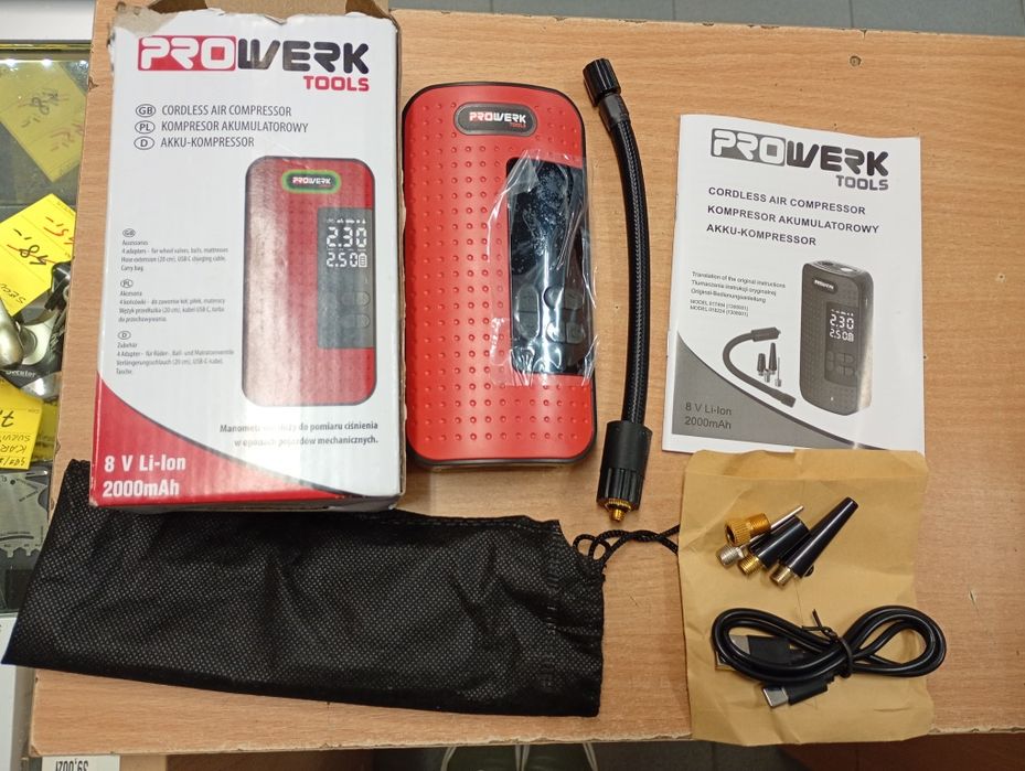 Kompresor przenośny akumulatorowy 8V 2000mAh Komis Madej Tarnów