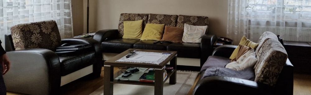 Komplet skórzanych mebli z kler, włoska skóra, 2xkanapa 1xfotel