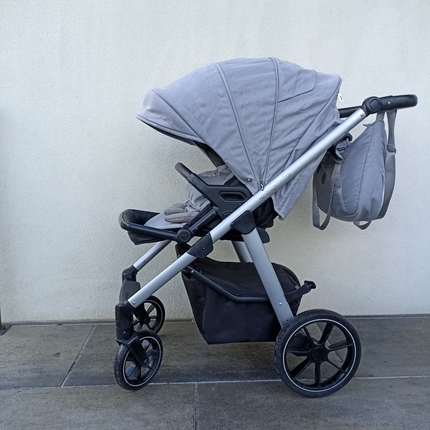 Wózek 3/1 babydesign bueno szary  z fotelikiem cybex