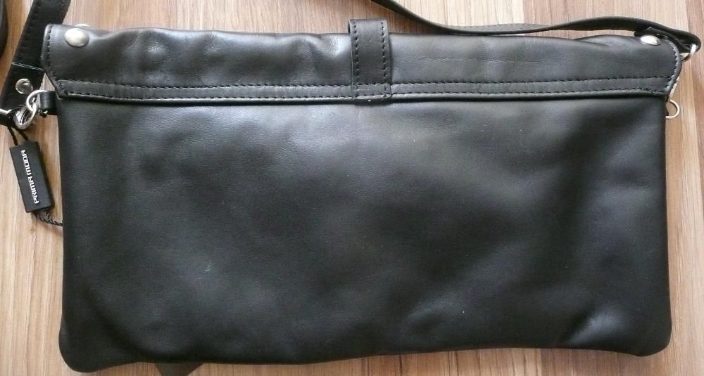 Czarna skórzana kopertówka Prima Moda, nowa z metką