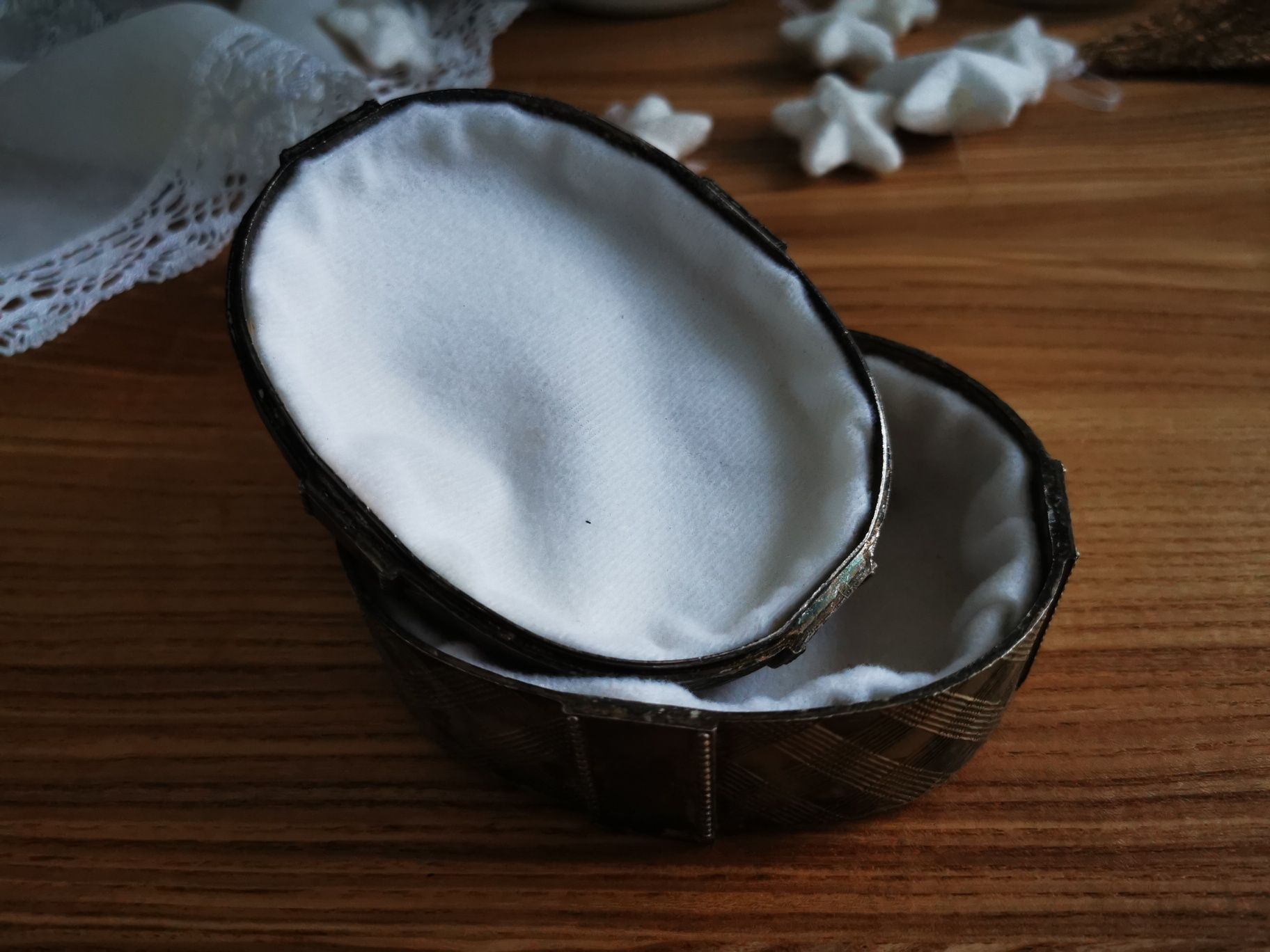 Szkatułka, pudełko z kokardką, Godinger Silverplate, lata 90-te UNIKAT