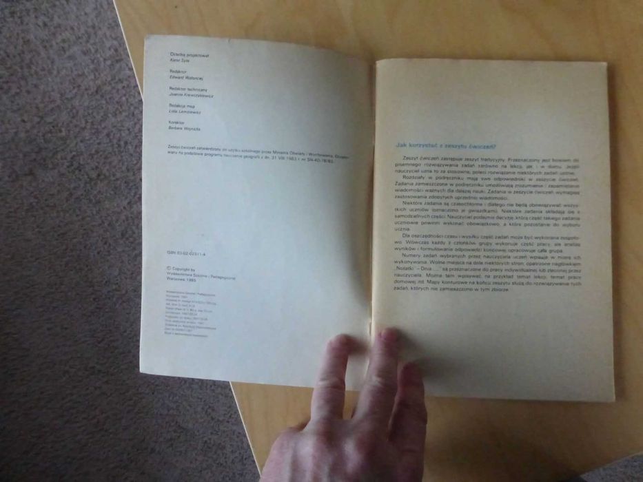 Geografia zeszyt ćwiczeń 8. Danuta Licińska. WSiP 1985