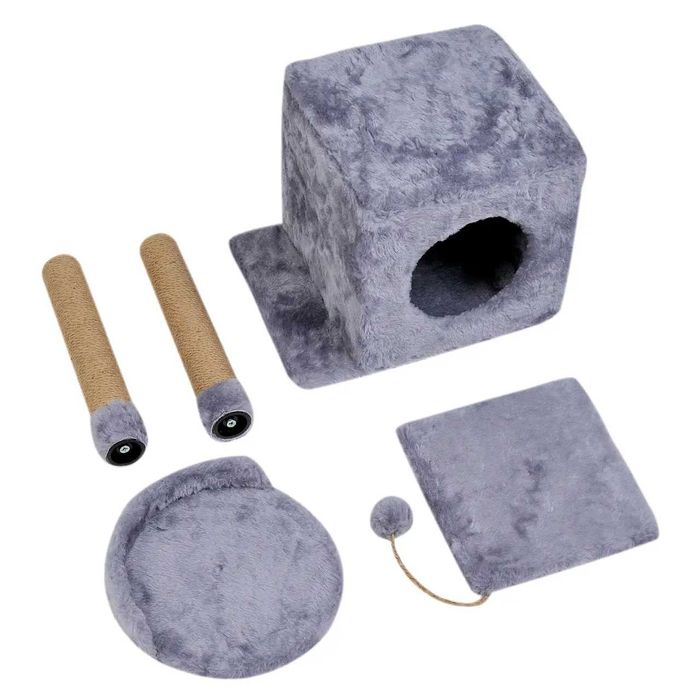 Будиночок-когтеточка з полицею Мілана 43х33х45 см (драпка) для кішки