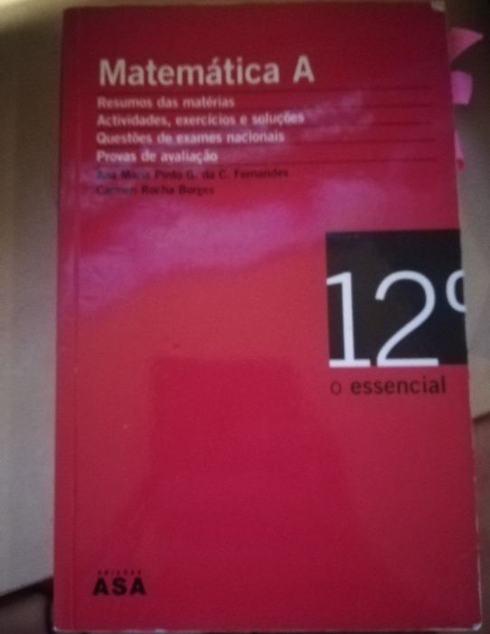 Livro O Essencial Matemática A 12° Ano da Porto Editora em excelente e