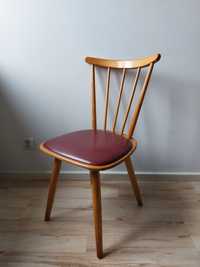 krzesło vintage patyczak drewniane tapicerowane
