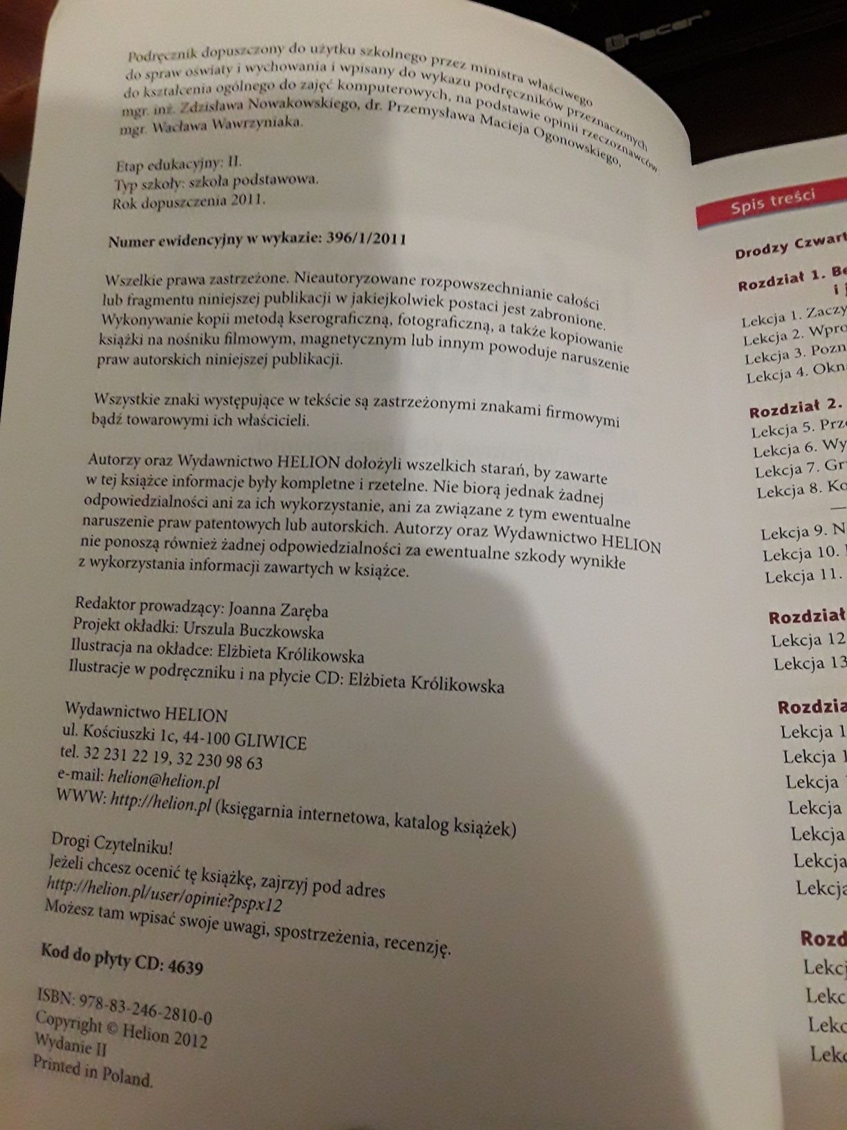 Informatyka Europejczyka podręcznik do zajęć komputerowych klasa 4