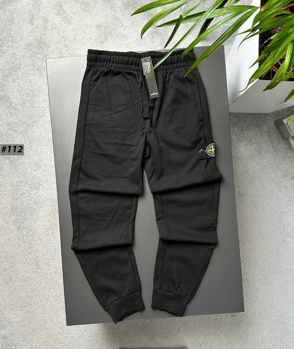 Cotton 100% — Stone Island Черные штаны — Стон Айленд Спортивные Брюки