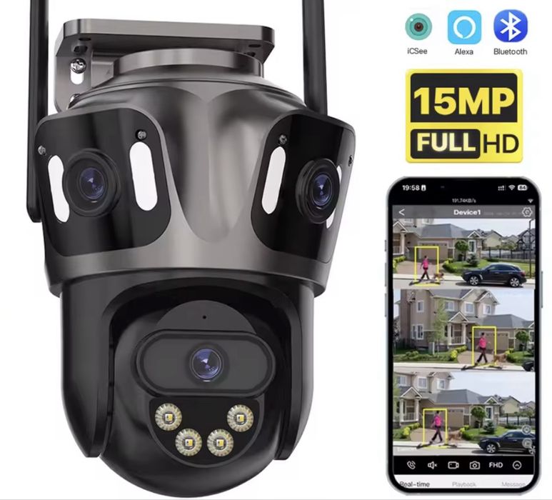 Kamera obrotowa WiFi 15MP 3 obiektywy