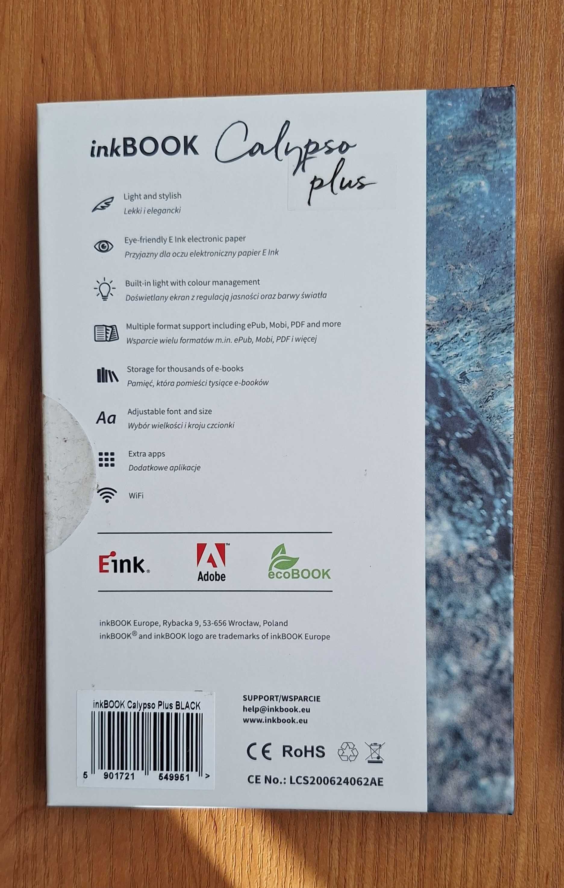Czarny czytnik ebooków Inkbook Calypso Plus sprawny