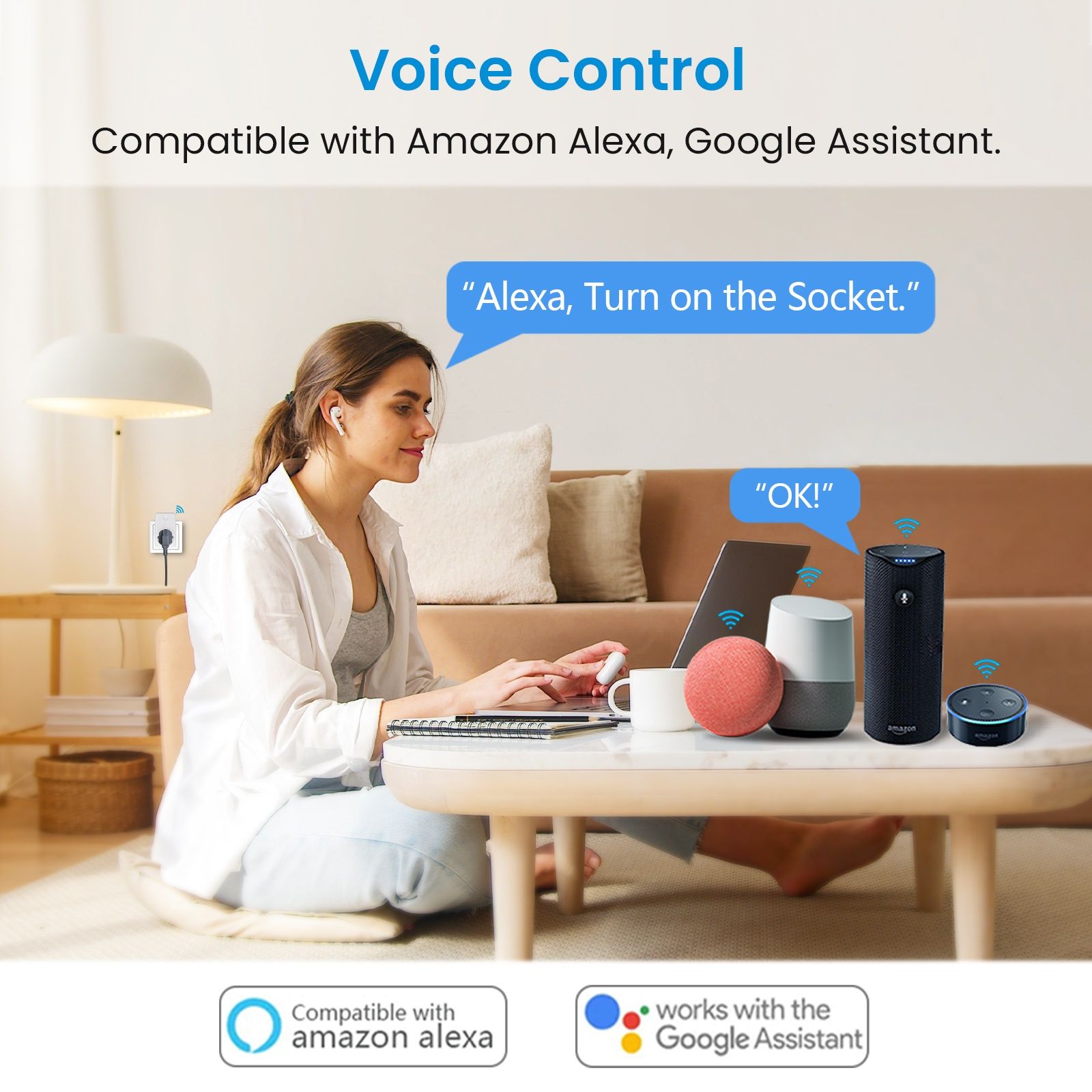 Умная розетка WiFi Tuya smart life,мониторинг потребления,Alexa Google