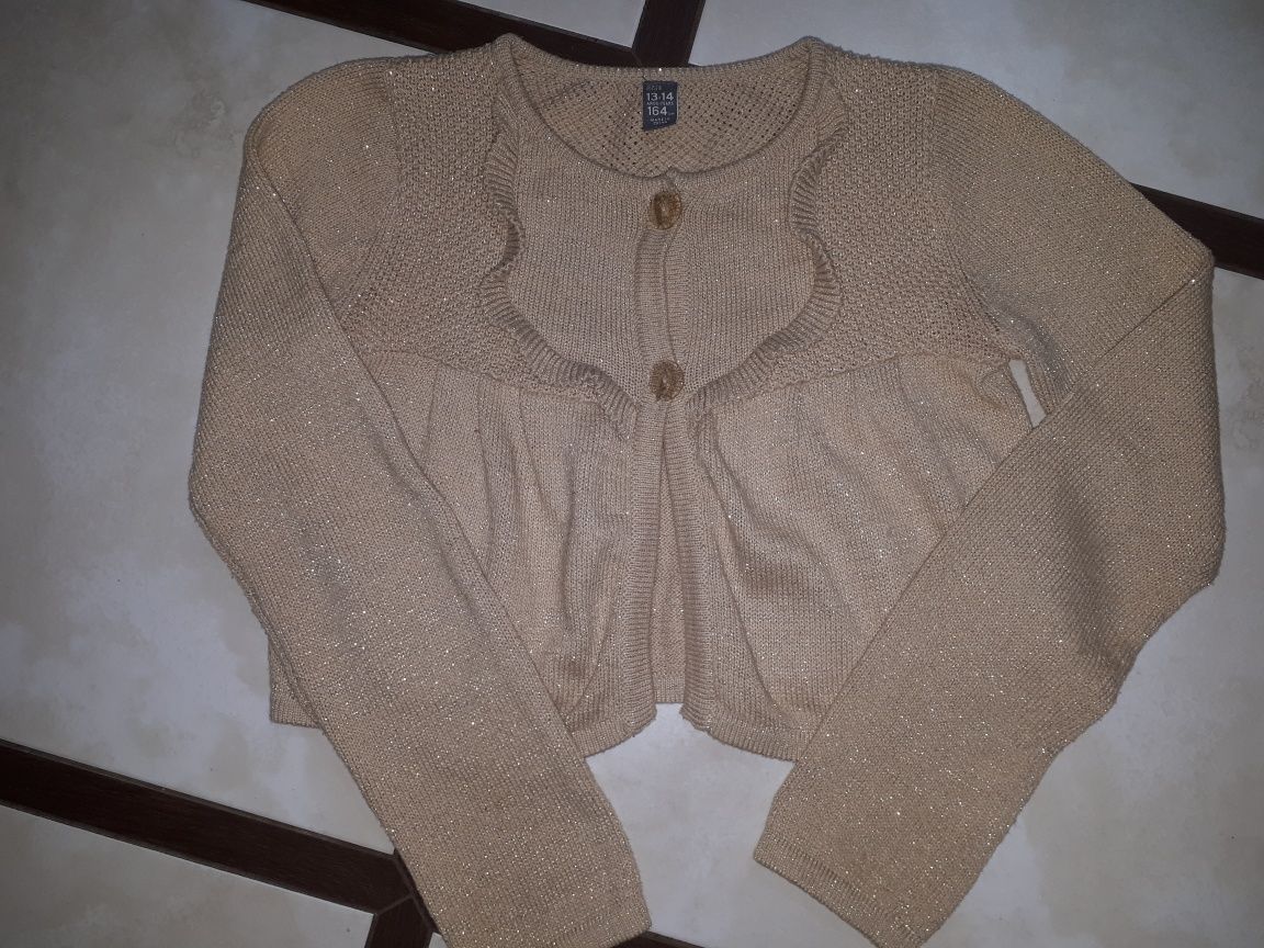 Złoto-beżowy sweter ZARA dla dziewczynki