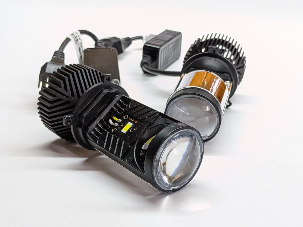 BI-LED линзы Y6 H4 50/80W 12-24V 5000K 8000 Lm. Гарантія пів року