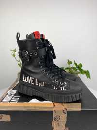 białe czarne buty botki kozaki love moschino r. 38