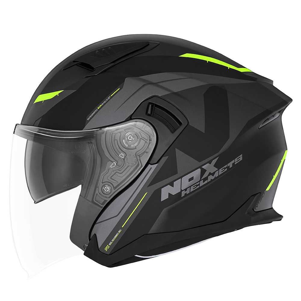NOWY Kask Otwarty JET NOX N130 KLINT CZARNY  roz. M ECE 22.06 BLENDA