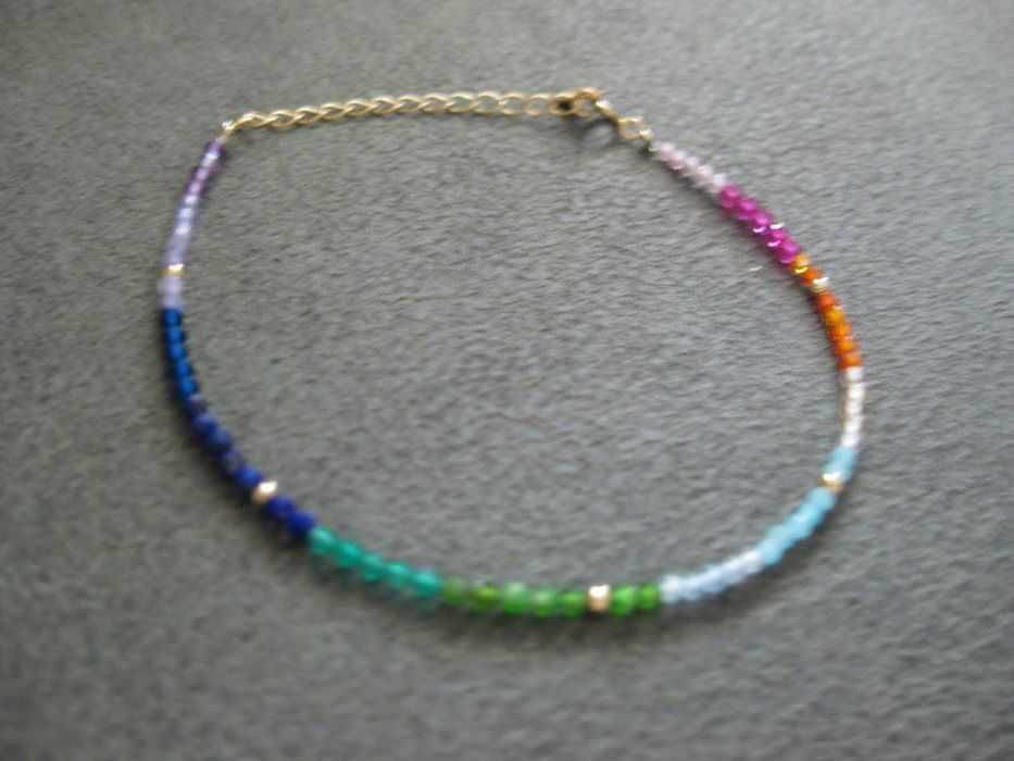 Pulseira Arco Iris com Pedras Naturais NOVA