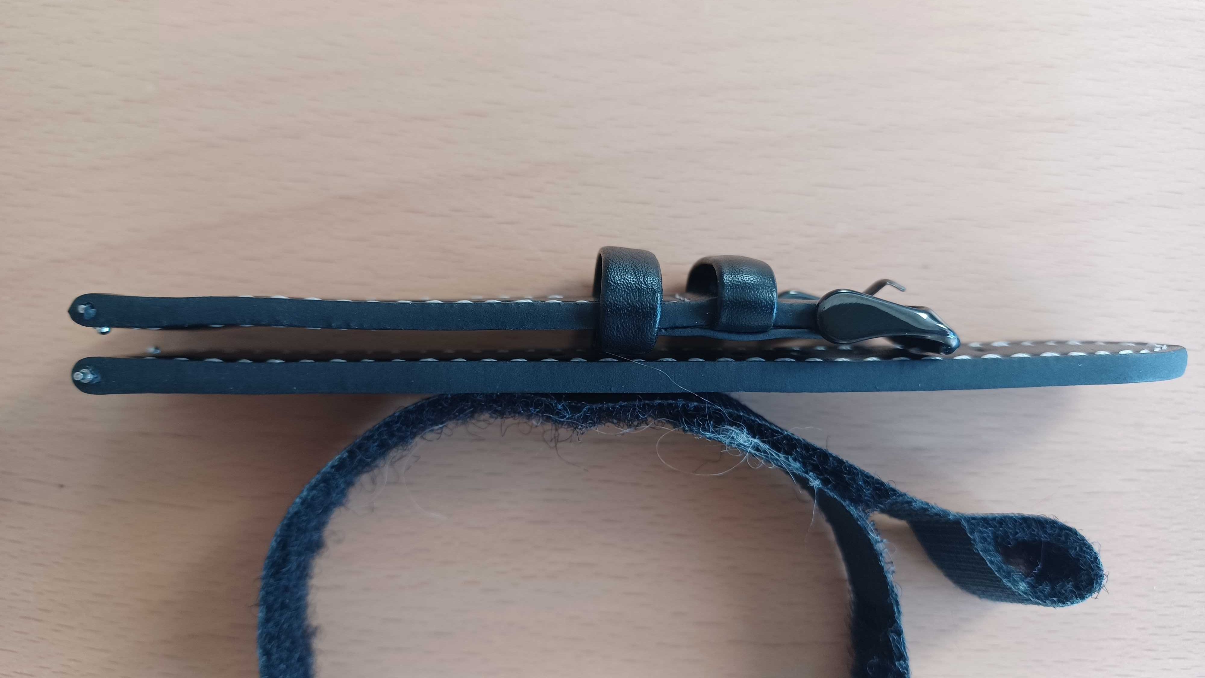 Bracelete nova 20mm preta com ponto branco  - NOVA