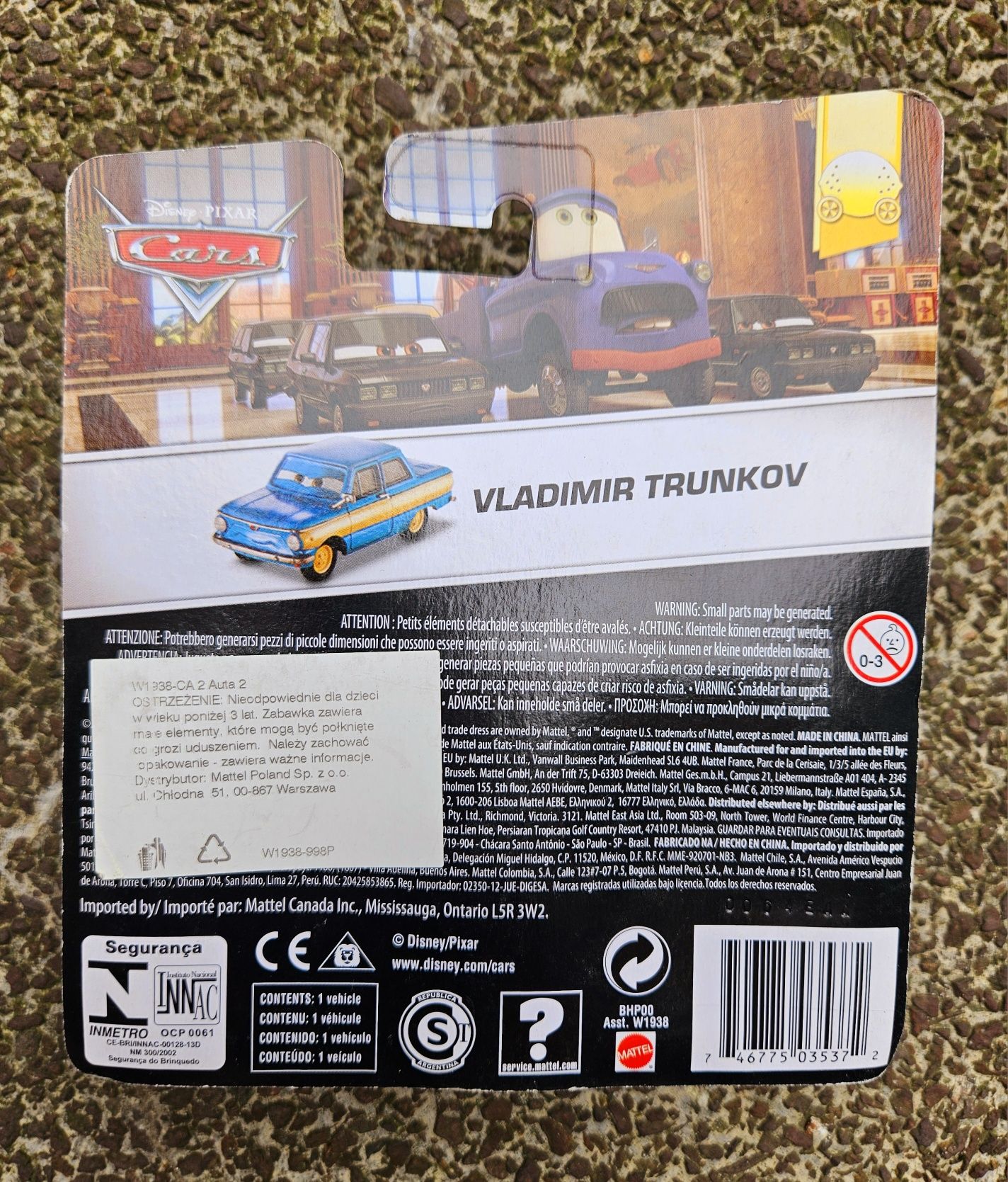 Vladimir Trunkov Cars Auta Disney Pixar Mattel 2011r
Firma Mattel, or