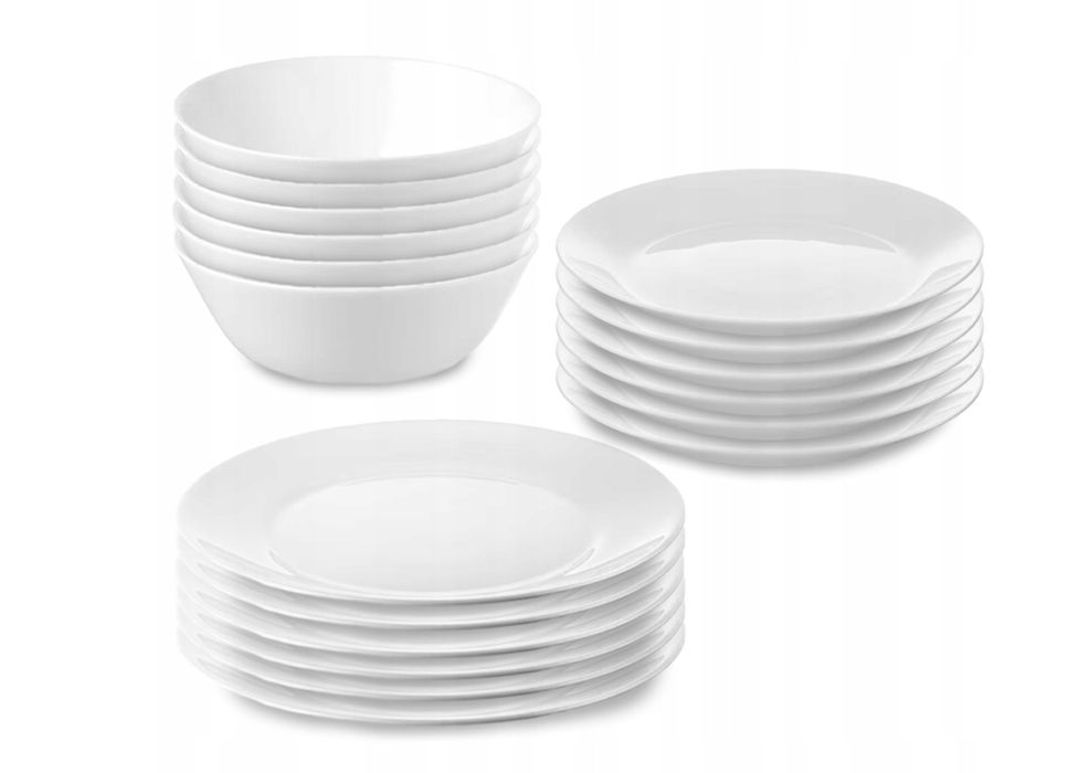 NOWA Zastawa stołowa 18el serwis obiadowy zestaw naczyń kuchennych