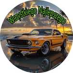 Opłatek na tort Urodziny Ford Mustang Auto Samochód Logo