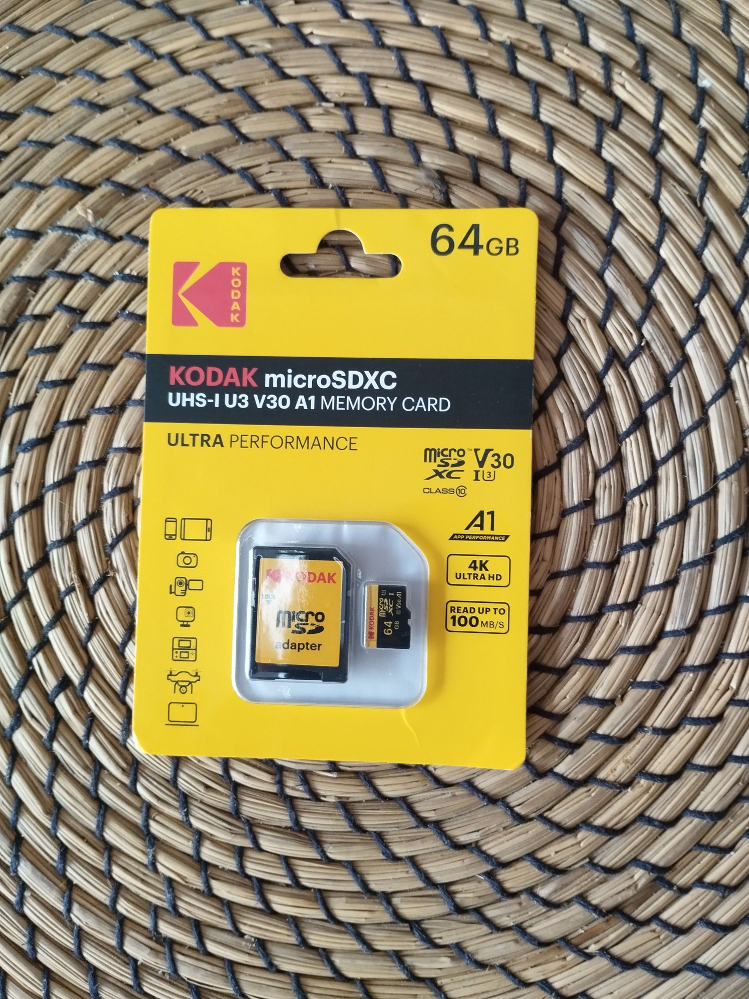 Cartão de memória Kodak 64 GB + adaptador para PC