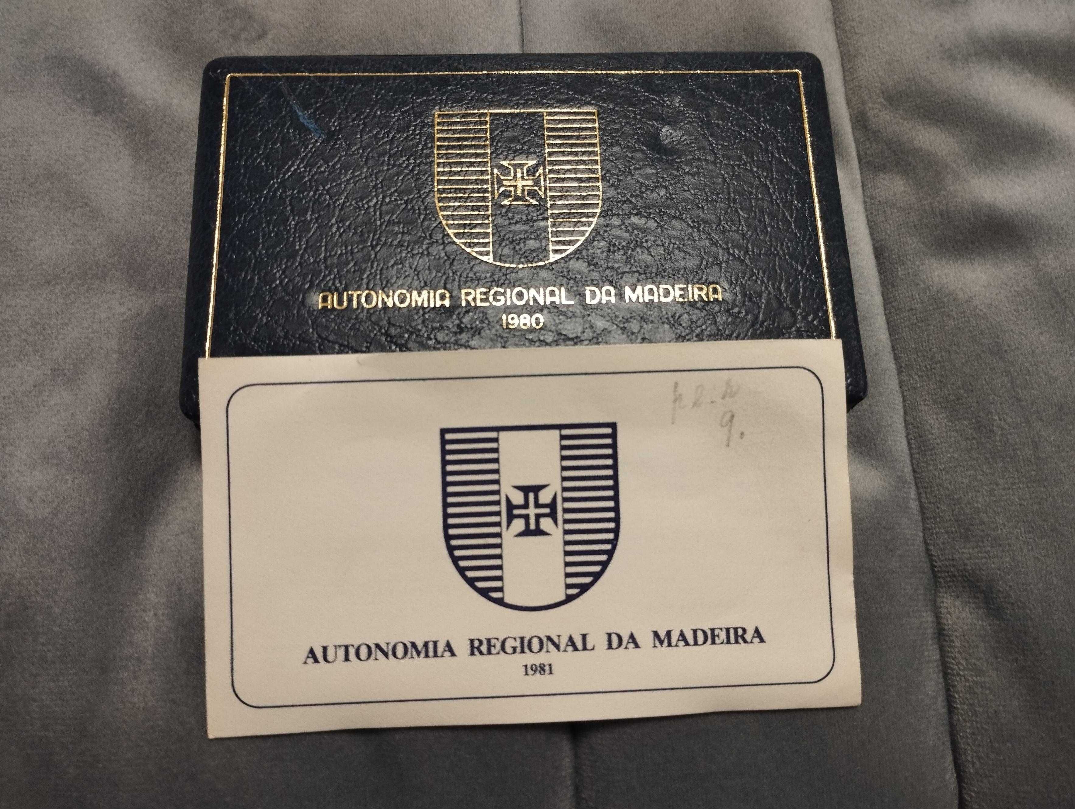 Coleção Moedas prata Autonomia da Madeira 25 e 100 Esc Proof 1981