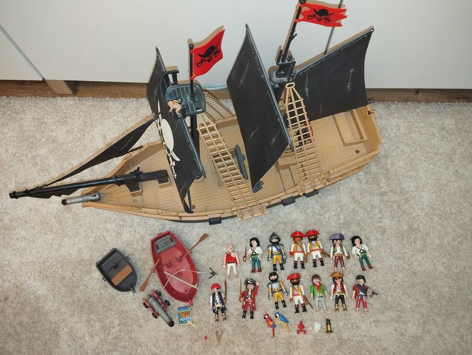 Duży statek piracki Playmobil łódki piraci