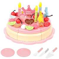 Drewniany Tort Urodzinowy do Krojenia Ciasto na Magnesy dla Dzieci