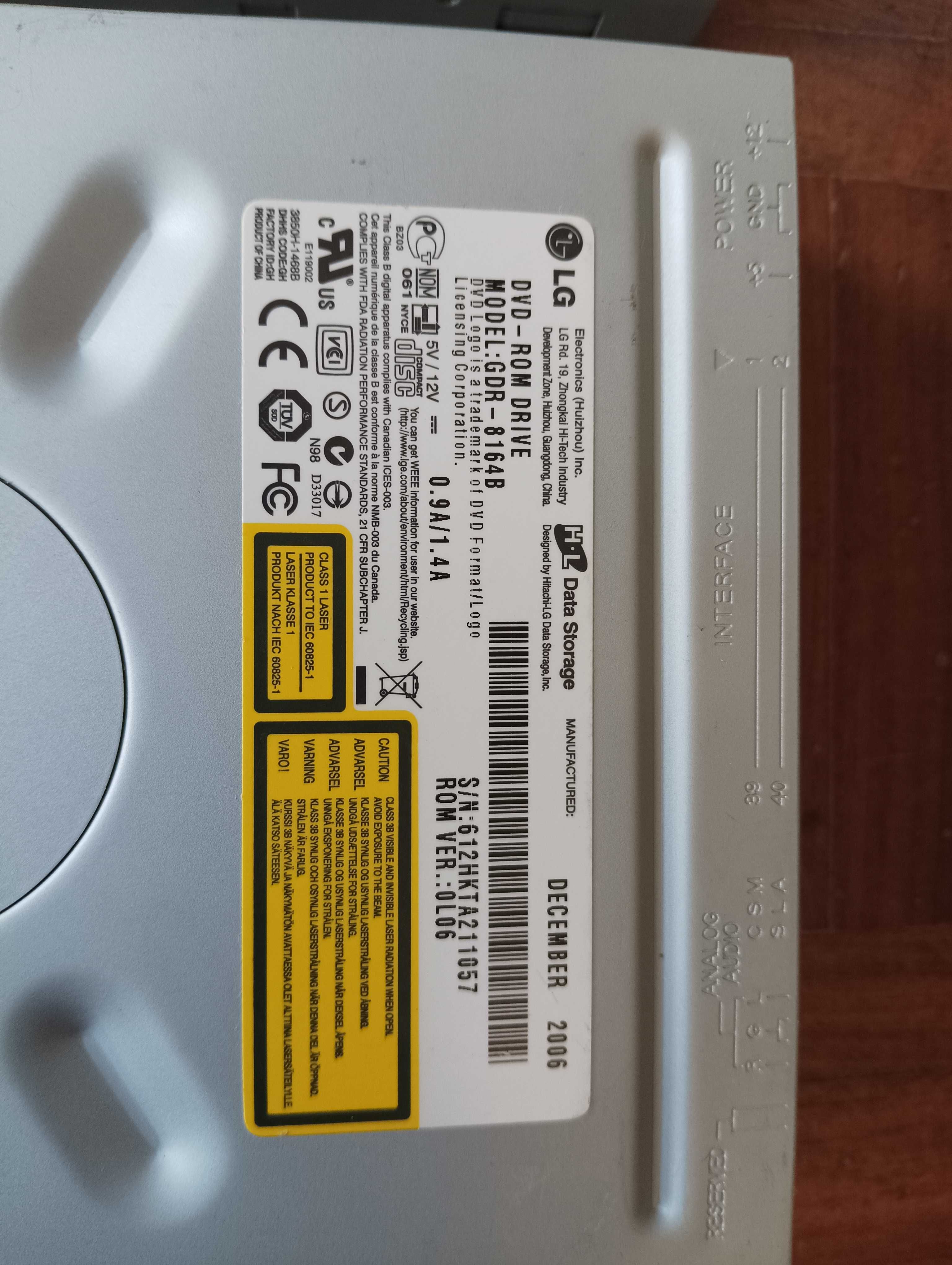 Drive Optica Leitor LG IDE/ATA de CD e DVD ROM