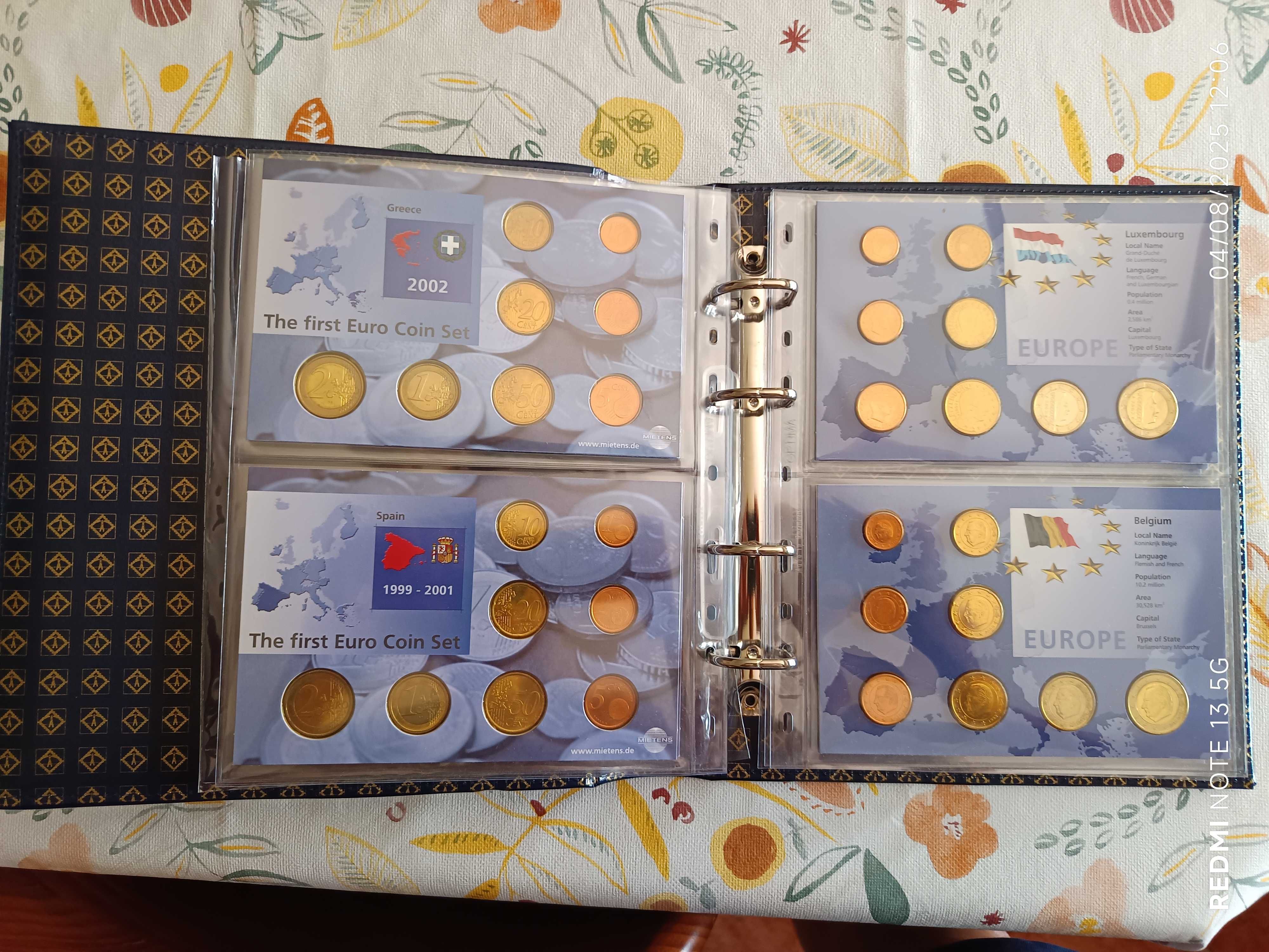 Álbum Leuchtturm com as Moedas dos Doze Países Fundadores do Euro