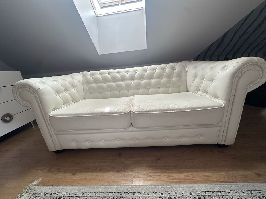 Sofa kanapa ekoskóra biała