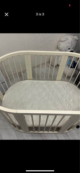 Ліжко дитяче 7в1.Каприз кругла планка з маятником і
матрацом