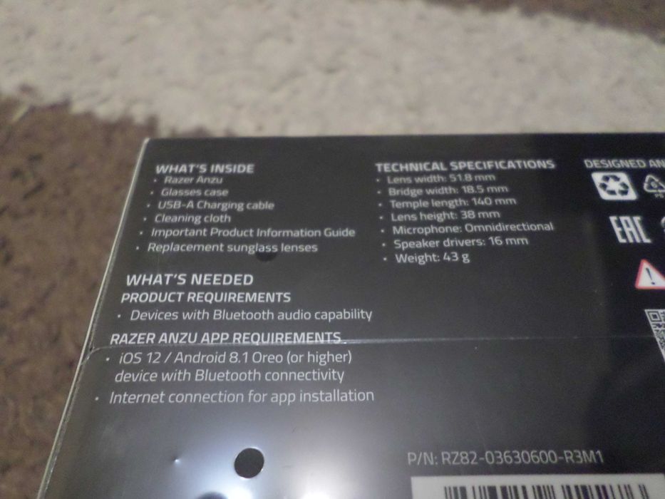 Очки Razer Anzu Rectangle Blue Light + Sunglass SM (RZ82-03630600-R3M1