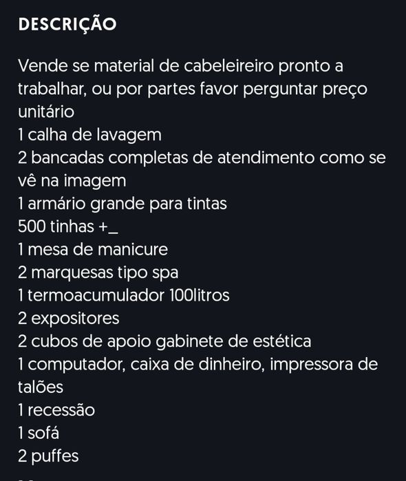 Móveis de cabeleireiro completo