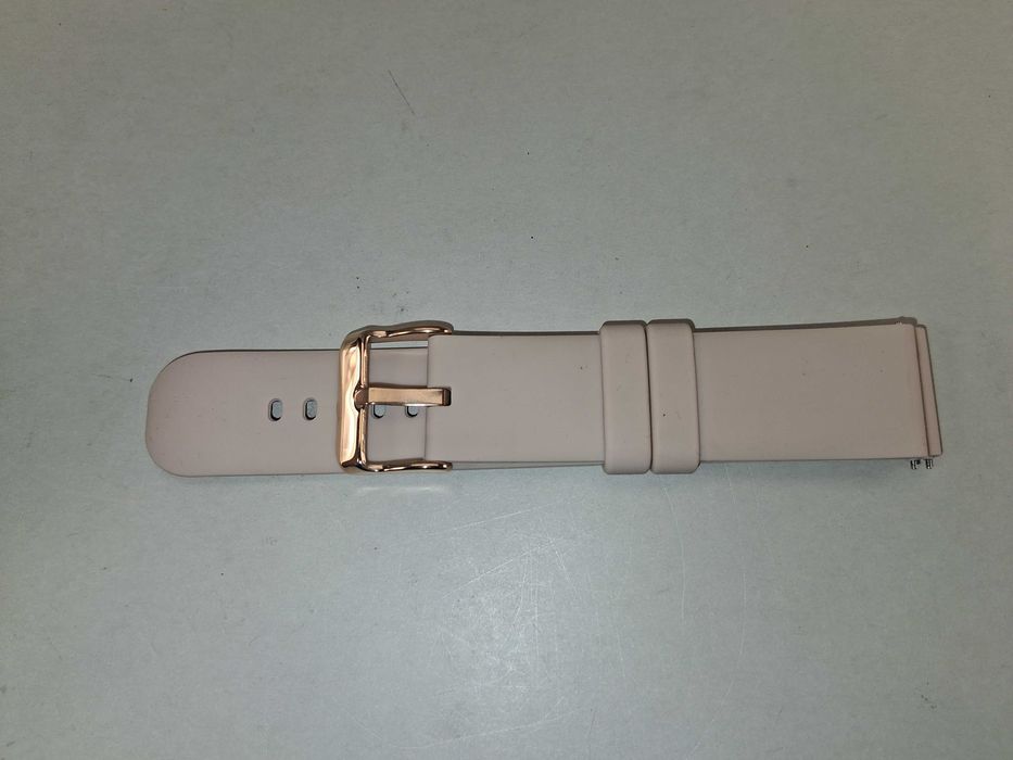 N207 Pasek Do Zegarka Smartwatch 20mm Silikon Różowy Złota Klamra