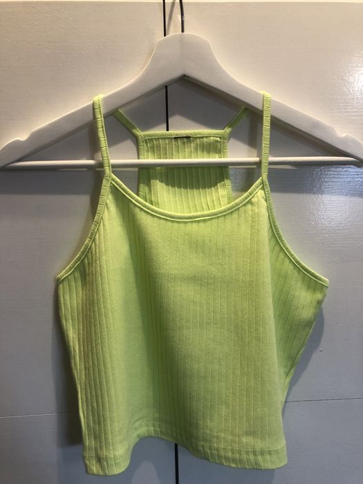 Koszulka crop-top top żółty M