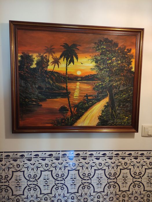 Quadro pintura a óleo sobre tela IMPECÁVEL conforme foto