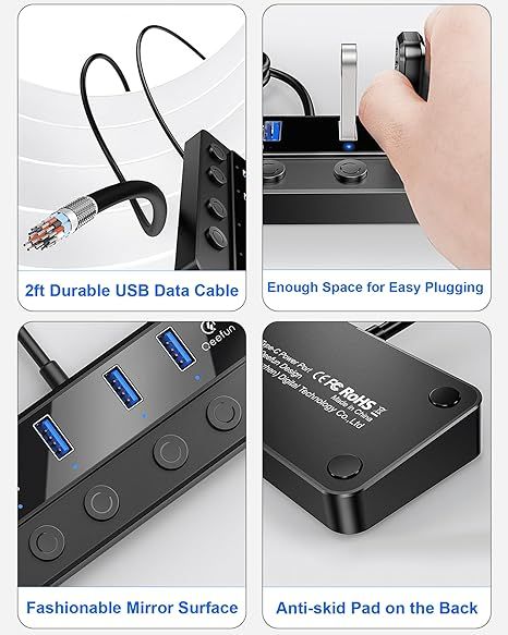 qeefun 4-portowy koncentrator usb 3.0