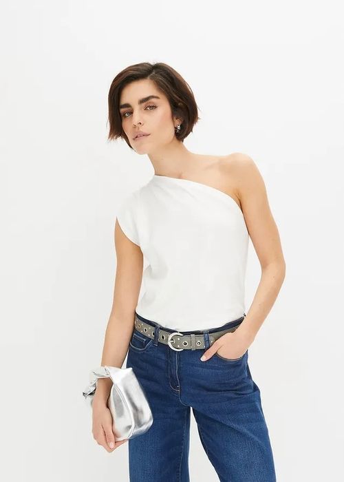 B.P.C śmietanowy top asymetryczny r.40/42