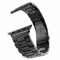 Bracelete de metal preta e cromada Para Apple Watch