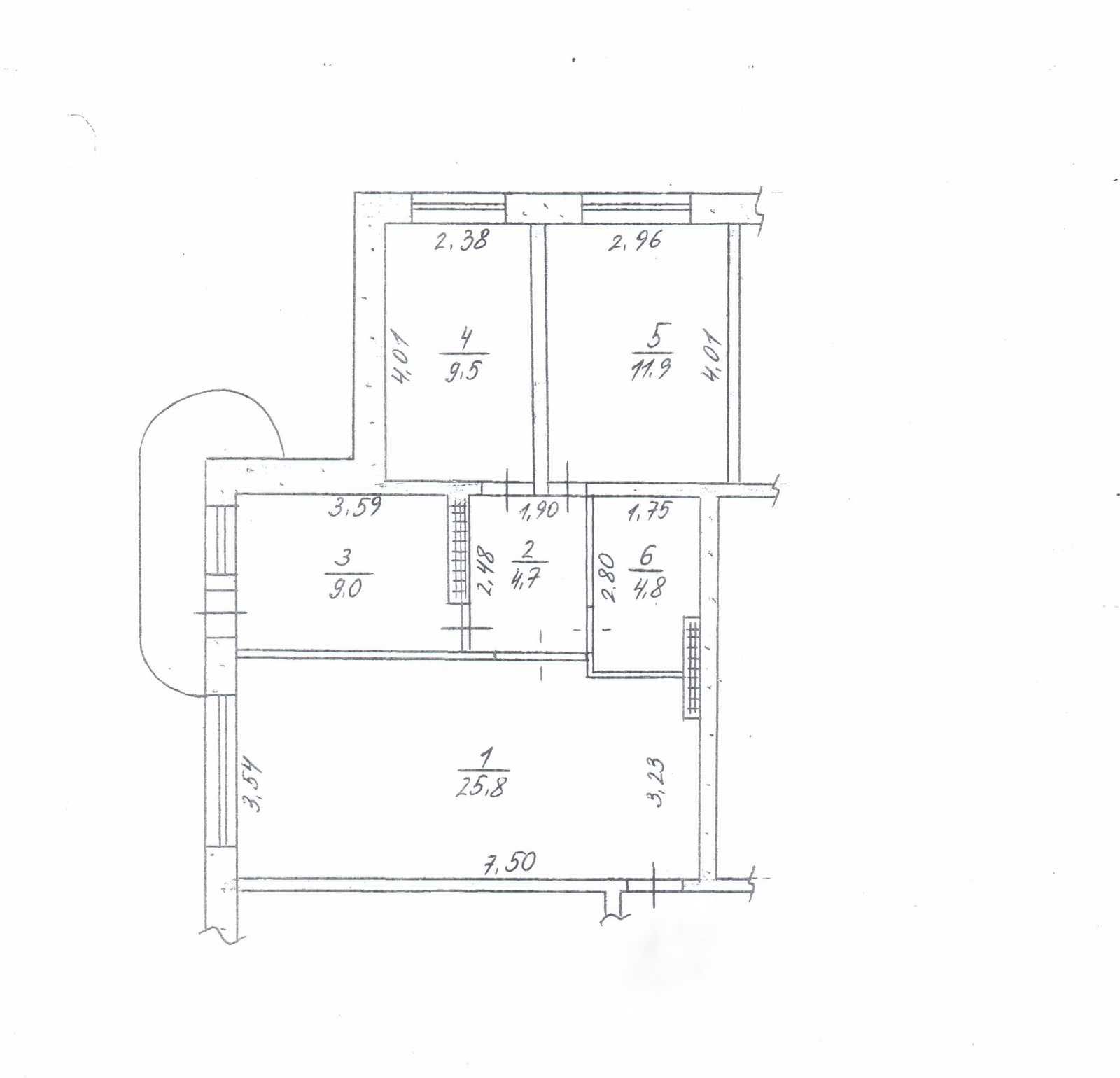 Продаж 3-к квартира, Бородинський, вул. Бородинська 14