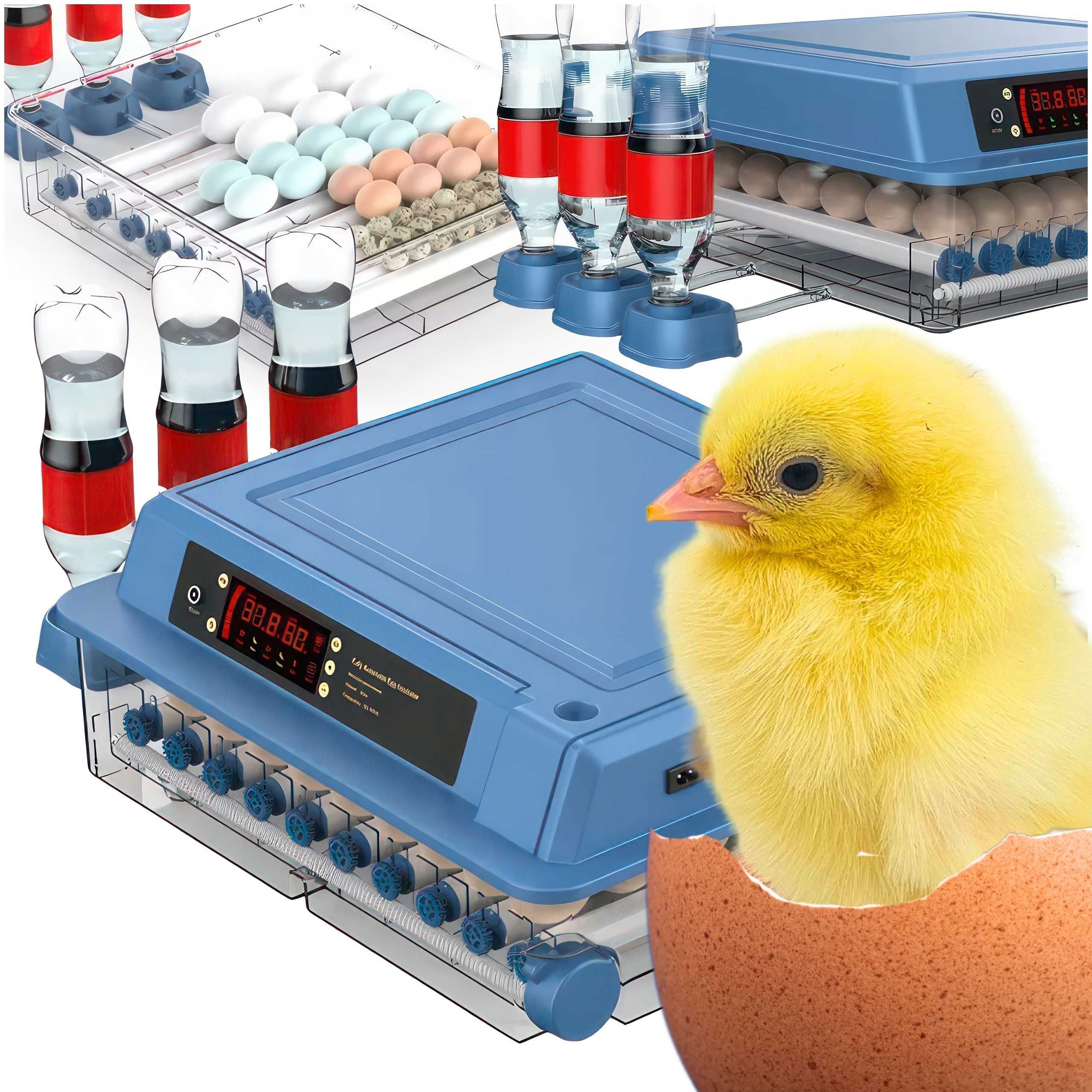 NOWY inkubator do jajek 64 automatyczny wylęgarka kurzych kaczych 80W