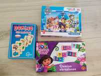Zestaw puzzle, gra domino, Dora poznaje świat