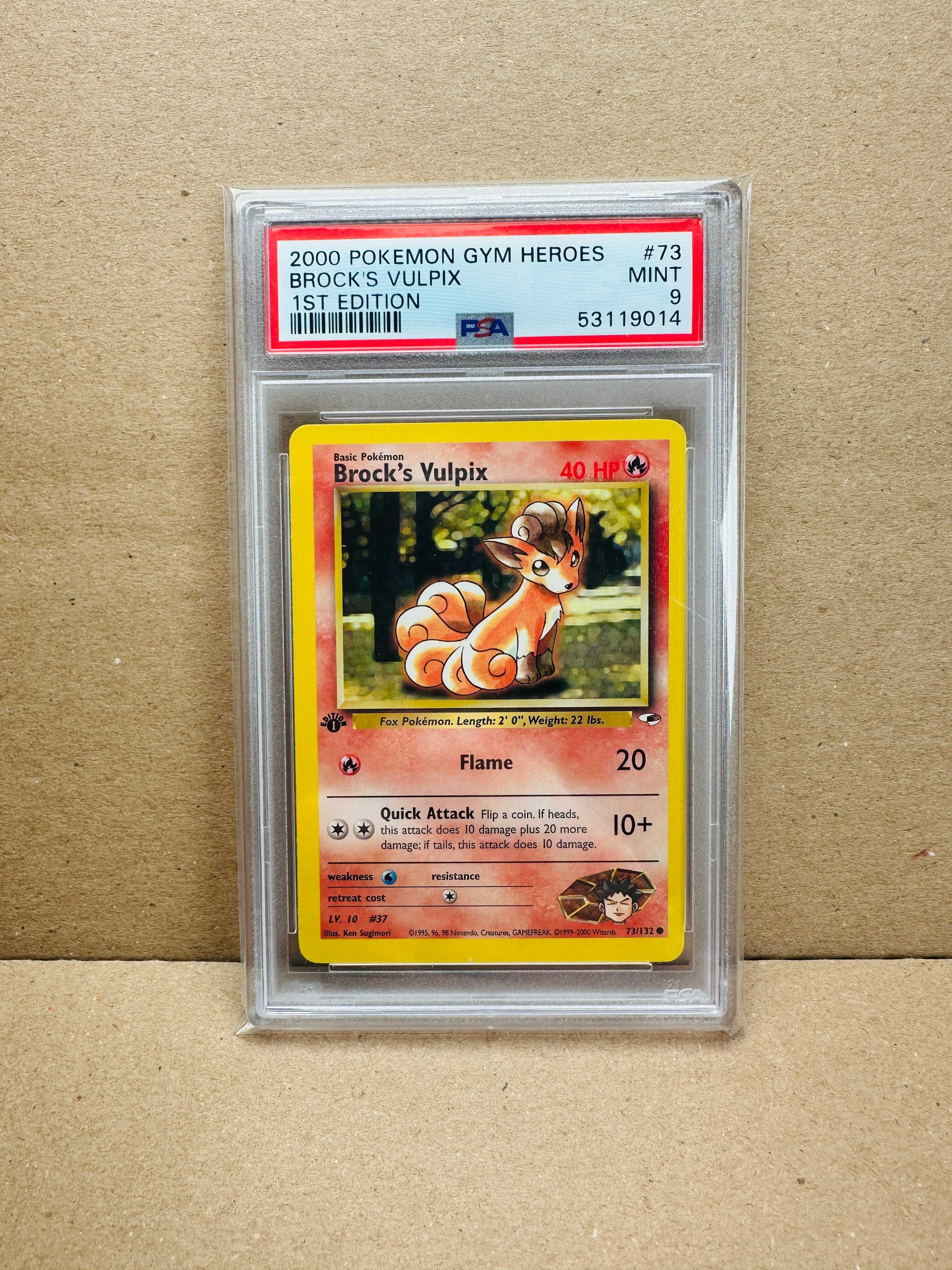 [PSA 9] Brock's Vulpix 1st Edition #73 - Gym Heroes - Karta Pokemon